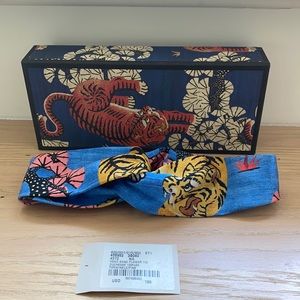 Gucci Blue Tiger Silk Headband